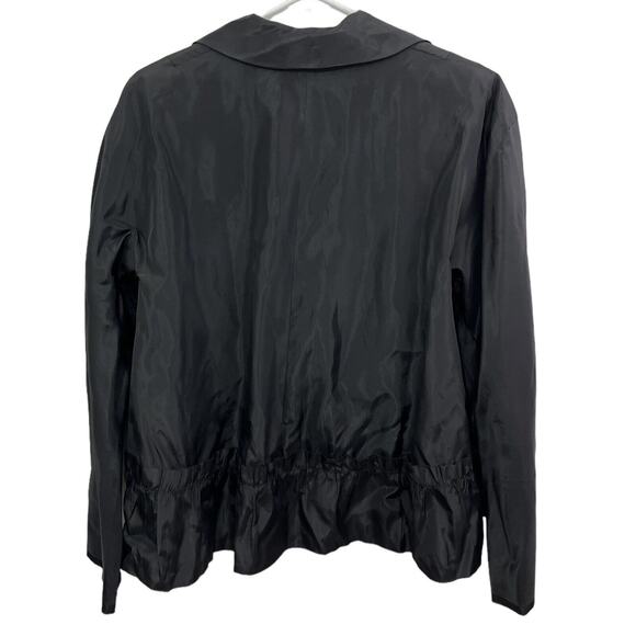 VTG B. Altman & Co Women’s Blazer Black Jacket XL Satin Ruffles Fifth Ave Career - Picture 3 of 9